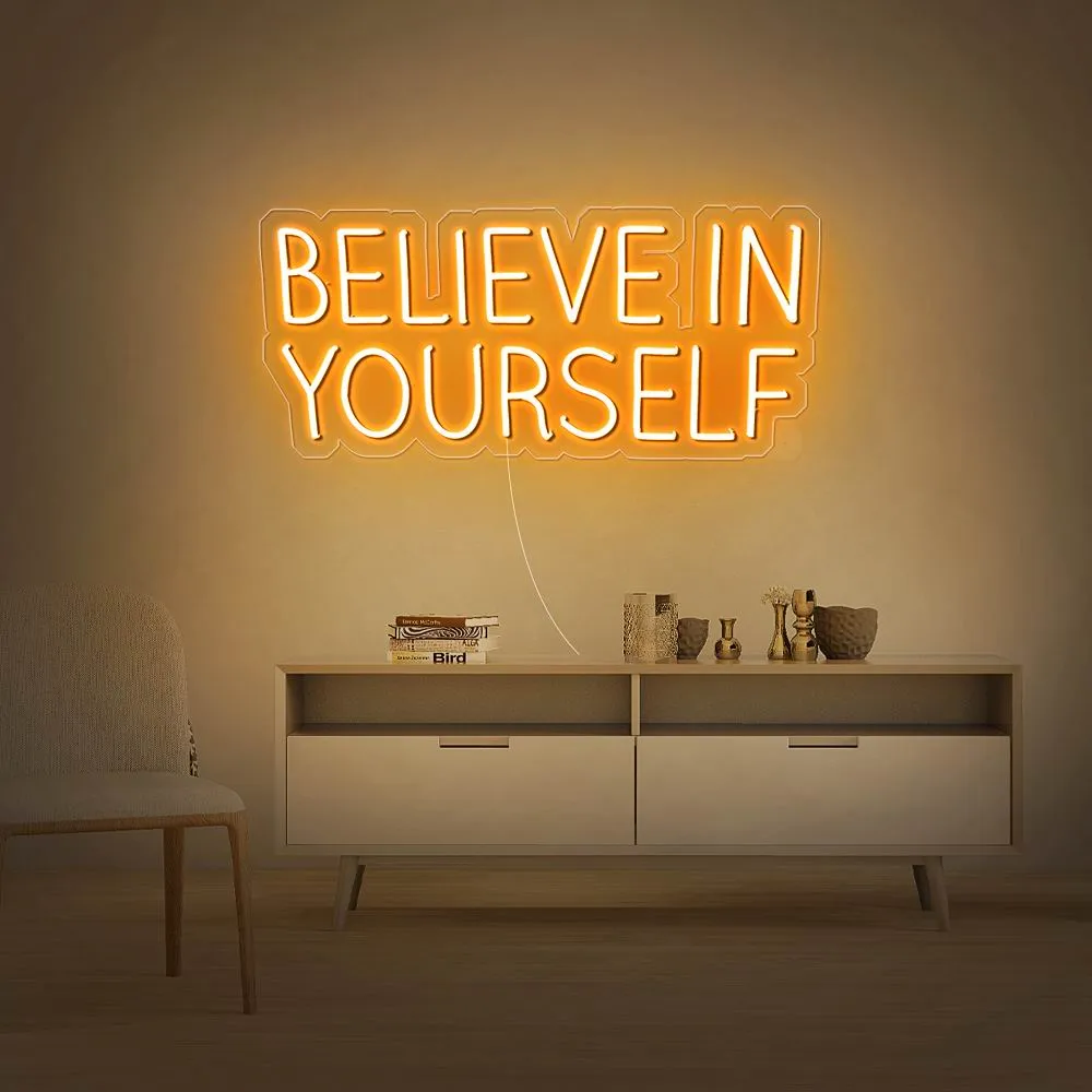 Warm interior lighting showing the halo effect style of backlit letters